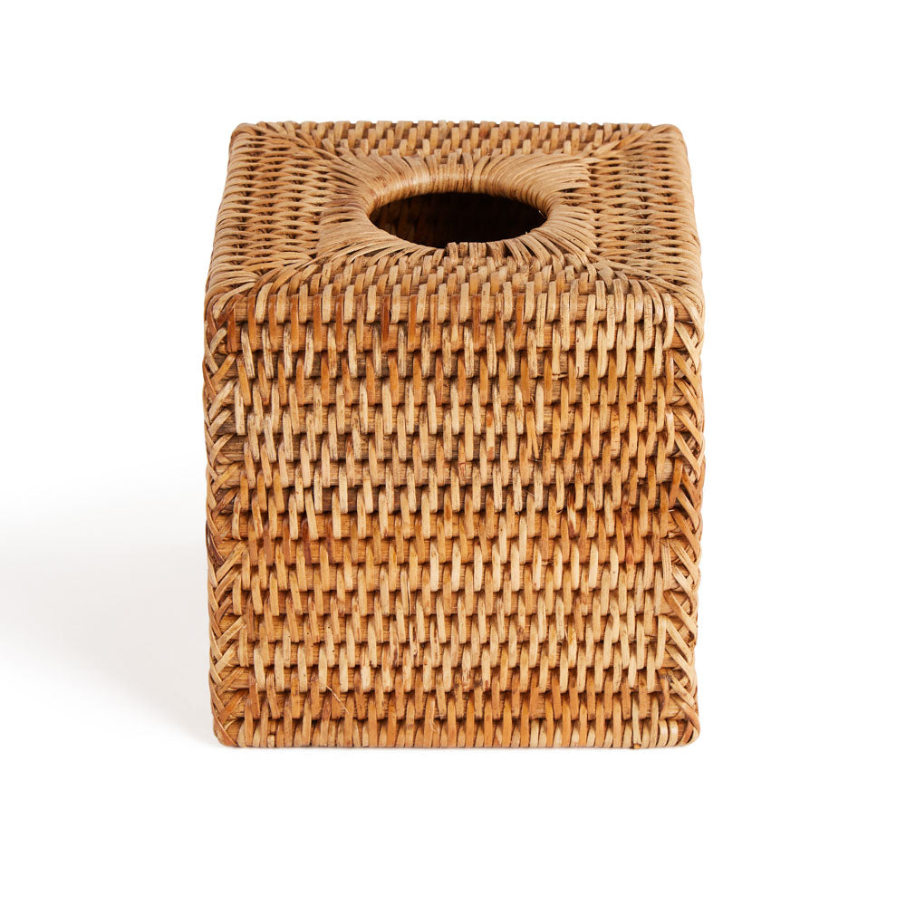 Rebecca Udall, artisan hand woven square tissue box cover natural brown colour