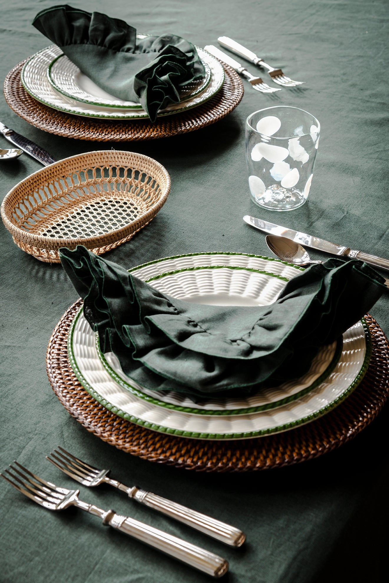 Rebecca Udall Stainless Steel Line Cutlery with Basket Weave Crockery