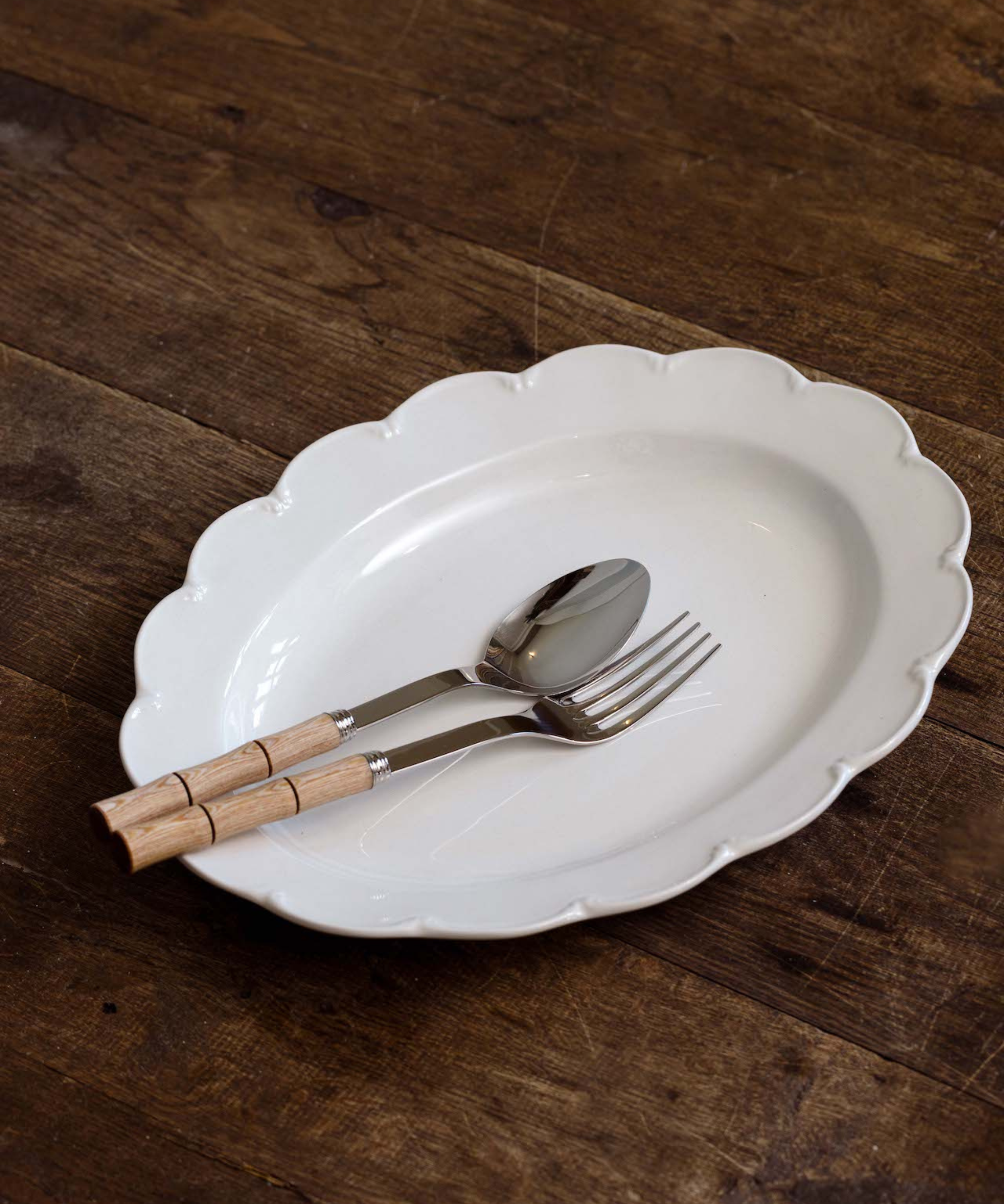 Rebecca Udall Natural Wood Serving Set, Fork and Spoon