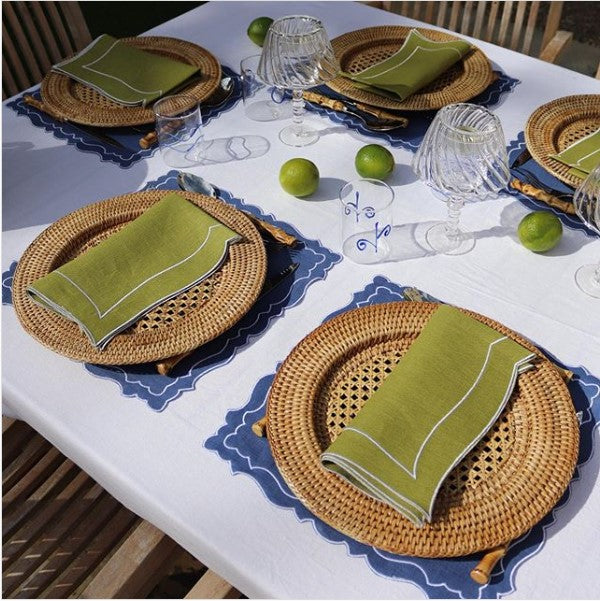 blue and green tablescape