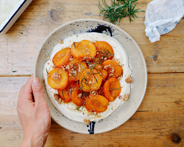 Alexandra Dudley's 'Chicken Cacciatore' and 'Rosemary & vanilla baked apricots with whipped yoghurt cream'