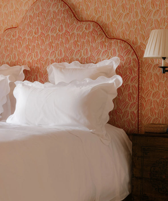 Alexandra Wavy Scalloped Bed Linen, White, Bedroom Details