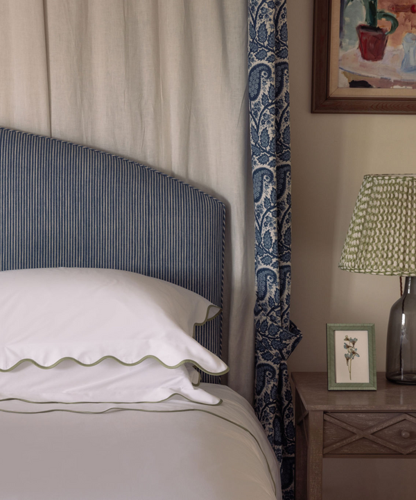 Alexandra Wavy Scalloped Bed Linen, Sage Green