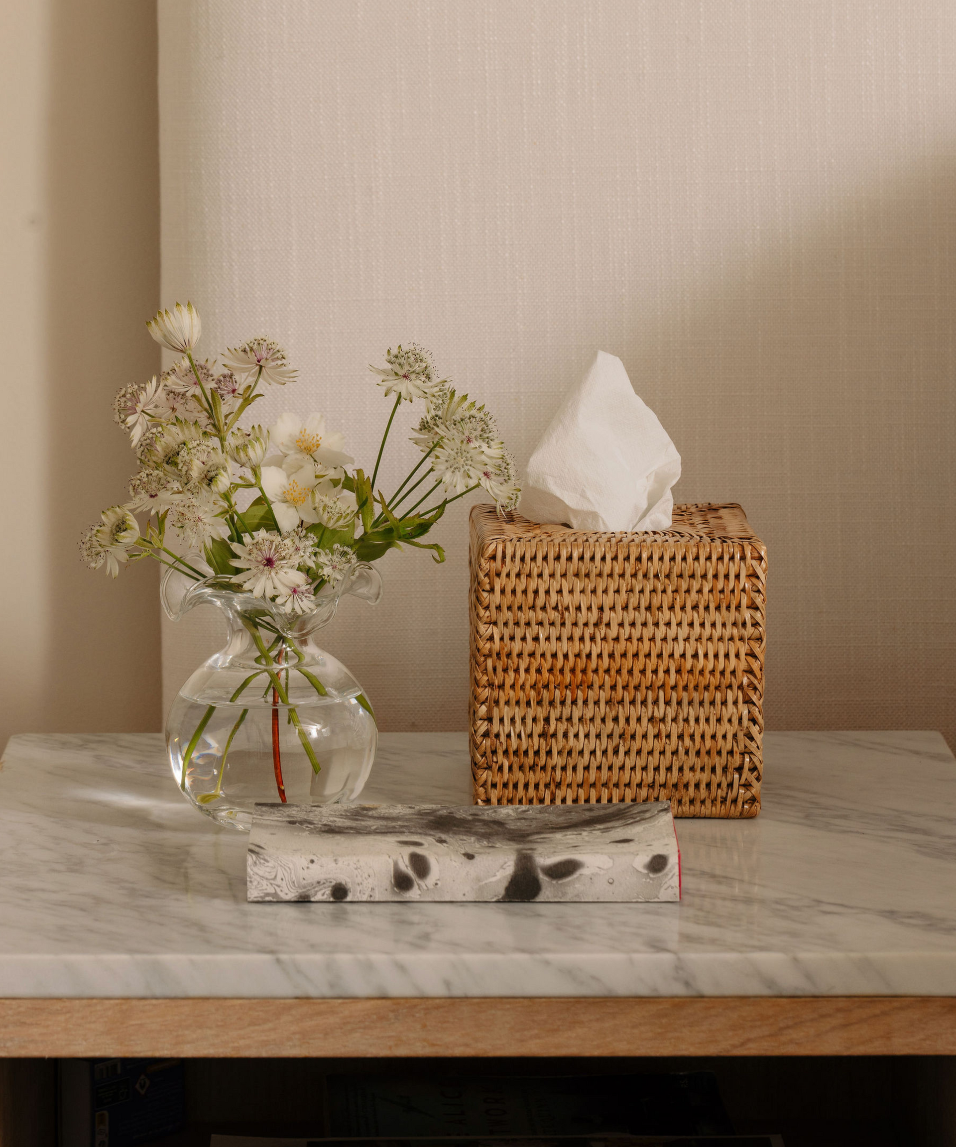 Rattan Square Tissue Box Cover