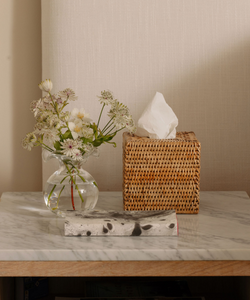 Rattan Square Tissue Box Cover, Natural