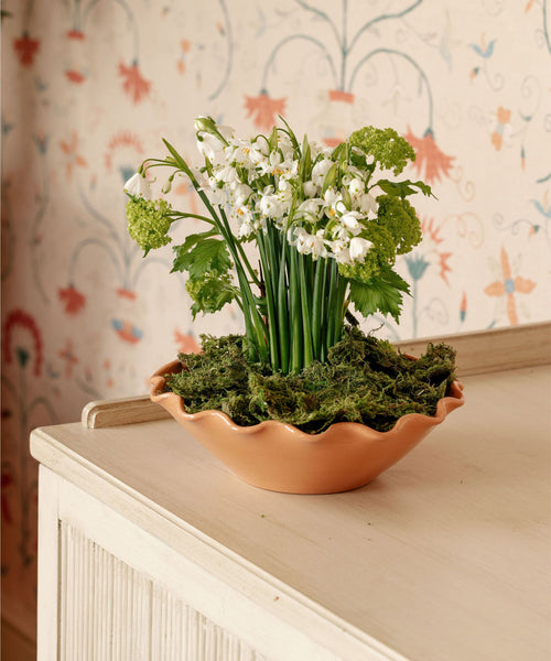 Ruffle Ceramic Bowl, Terracotta