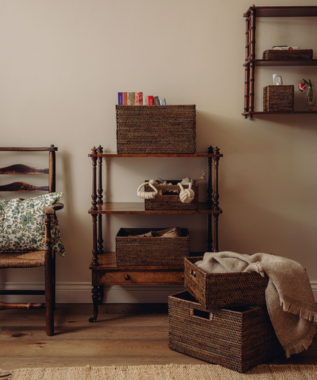 Rattan Storage Baskets, Brown