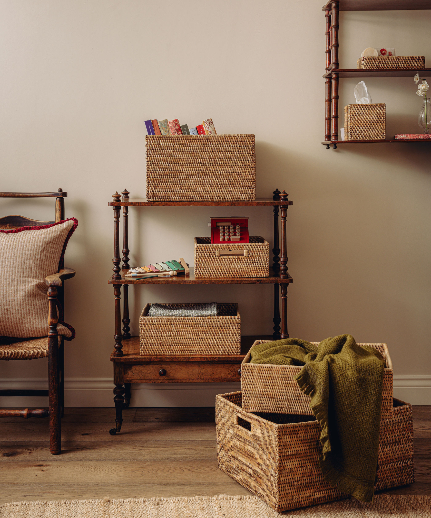 Rattan Storage Baskets, Natural