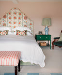 Alexandra Wavy Scalloped Bed Linen, Plaster Pink, Bedroom Lifestyle