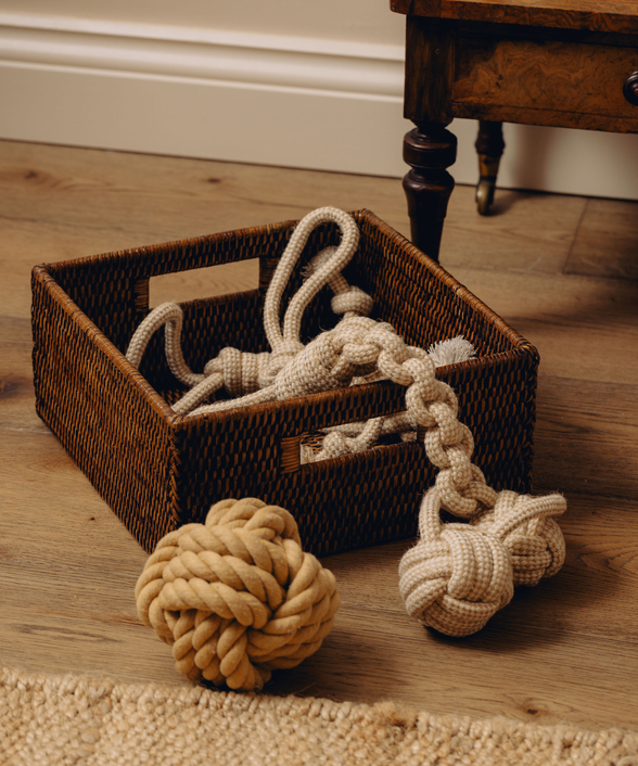 Rattan Square Storage Basket, Brown