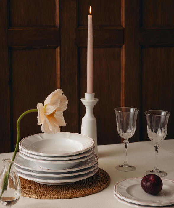 Zita Scalloped Crockery, Blush Pink