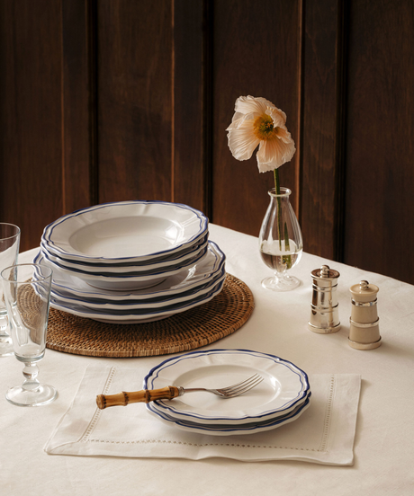 Zita Scalloped Crockery, Marine Blue