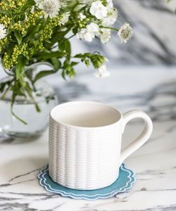 Basket Weave Mug, White