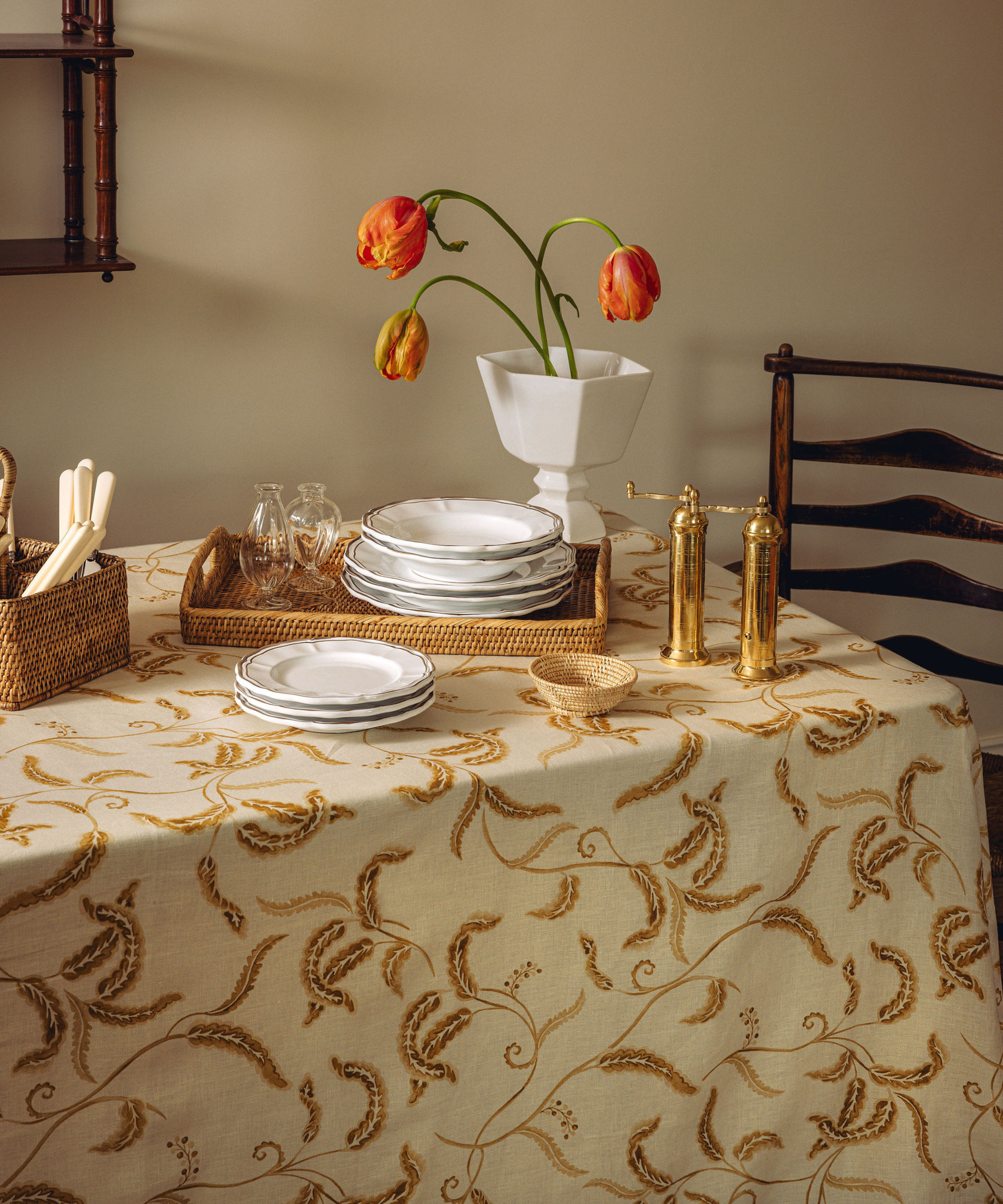 Prairie Linen Rectangular Tablecloth, Lifestyle
