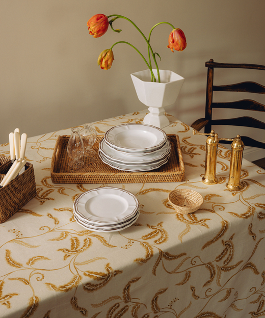 Prairie Linen Rectangular Tablecloth, Lifestyle