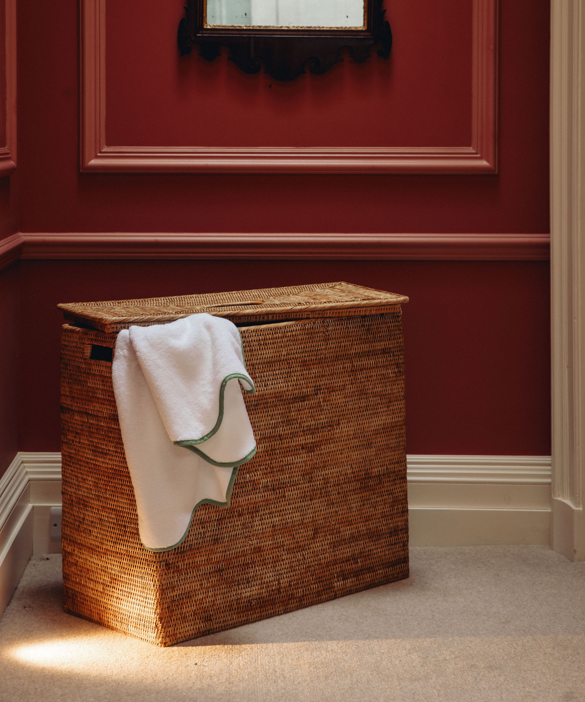 Rattan Extra Large Laundry Basket Compartments