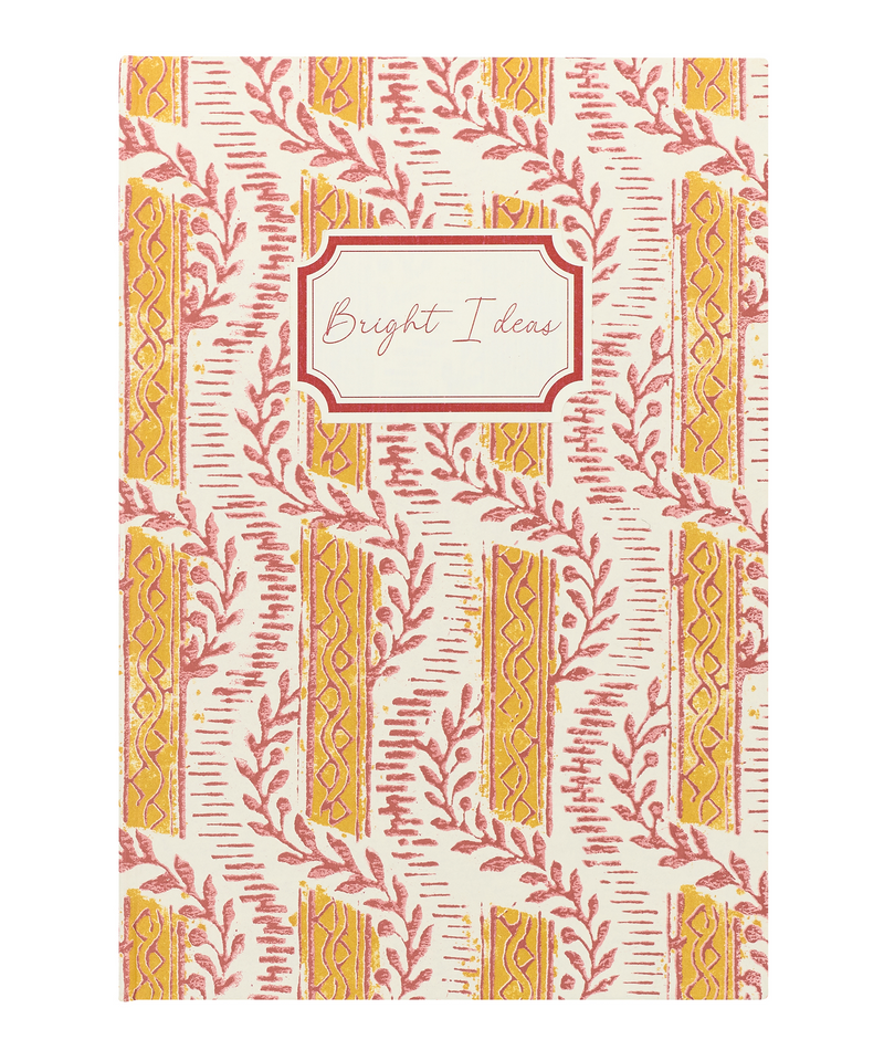 Rebecca Udall, Bright Ideas Notebook, Floral Red and Yellow Garland Design Front Cover 