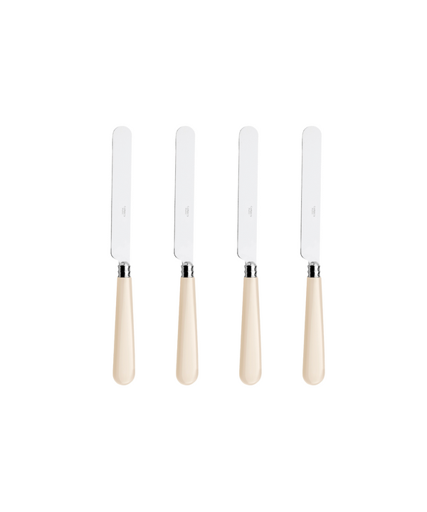 Set of 4 Classic Round Blade Knives, Ivory