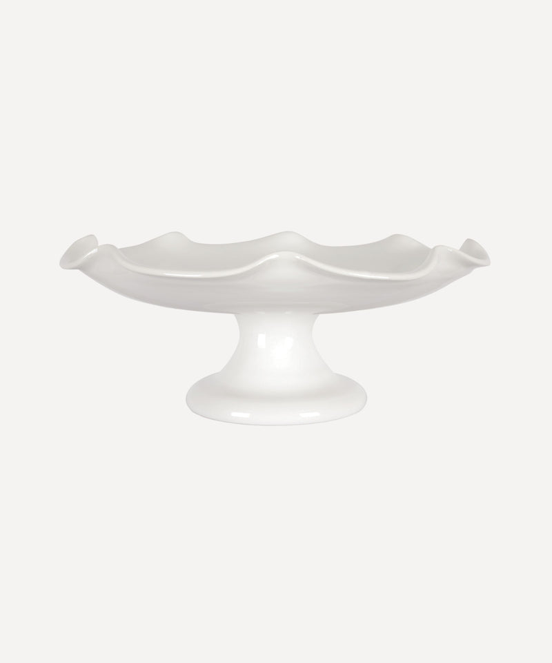 Claudia Wavy Footed Bowl, White