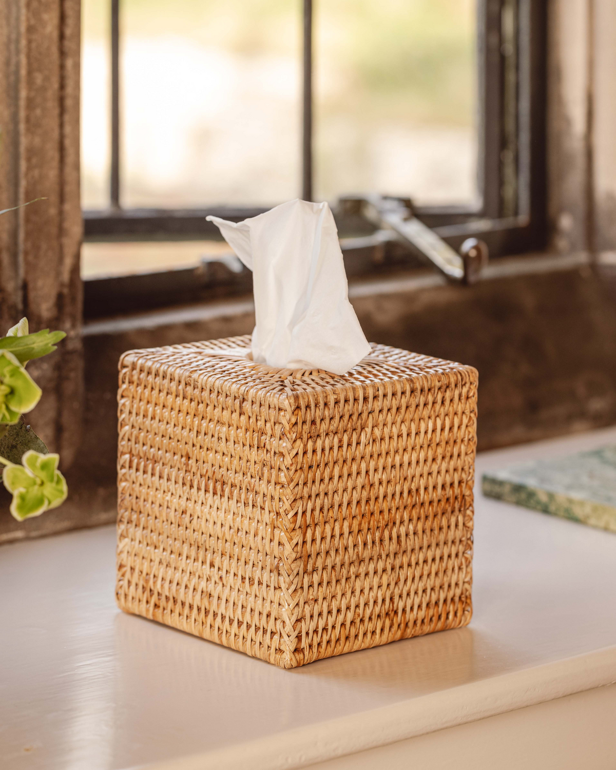 Square Rattan Tissue Box Cover, Natural I REBECCA UDALL – Rebecca Udall