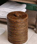 Rattan Bathroom Bins, Brown
