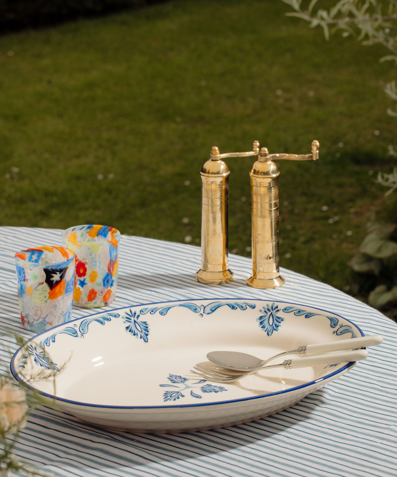 Rebecca Udall Eleanor Platter, Blue with the Millefiori Glasses