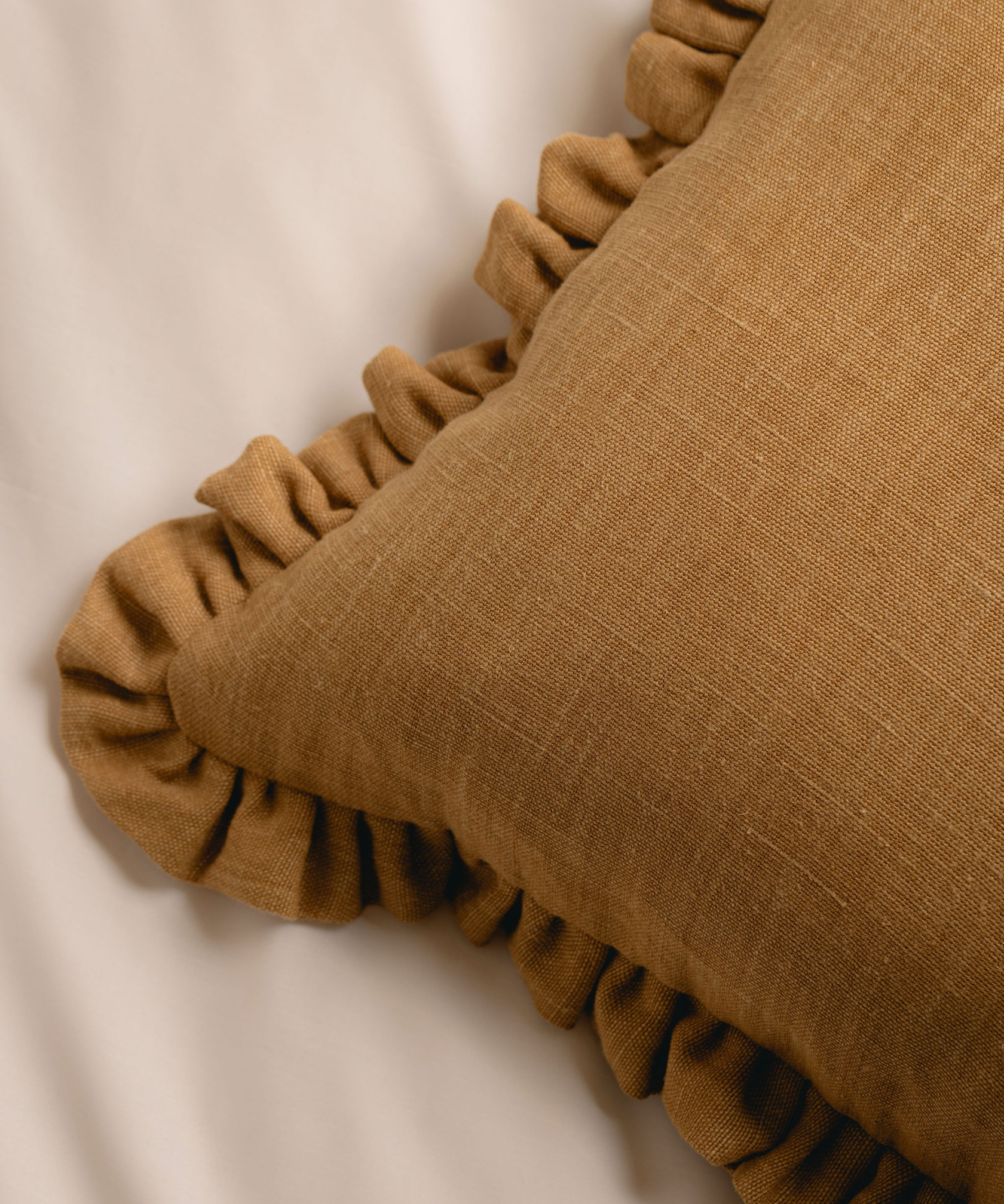 Estelle Pleated Linen Cushion, Turmeric