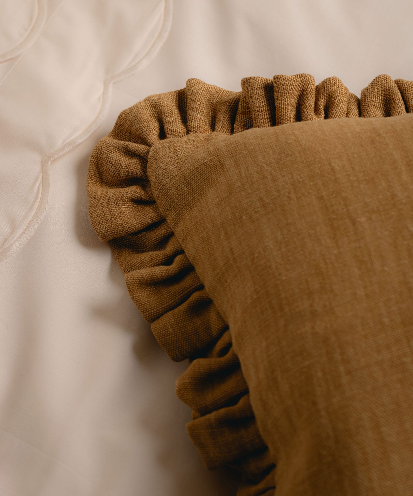 Estelle Pleated Linen Cushion, Turmeric