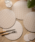 Margot Cork Backed Round Placemat, Nougat