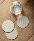 Set of 6 Margot Cork Backed Round Coasters, Sage