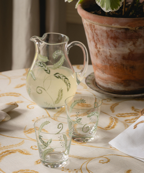 Prairie Handpainted Jug, with Handpainted Tumblers