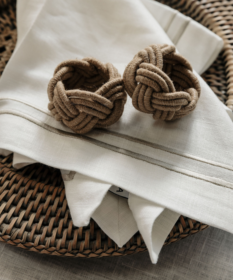 Rebecca Udall Set of 4 Braided Rope Napkin Rings