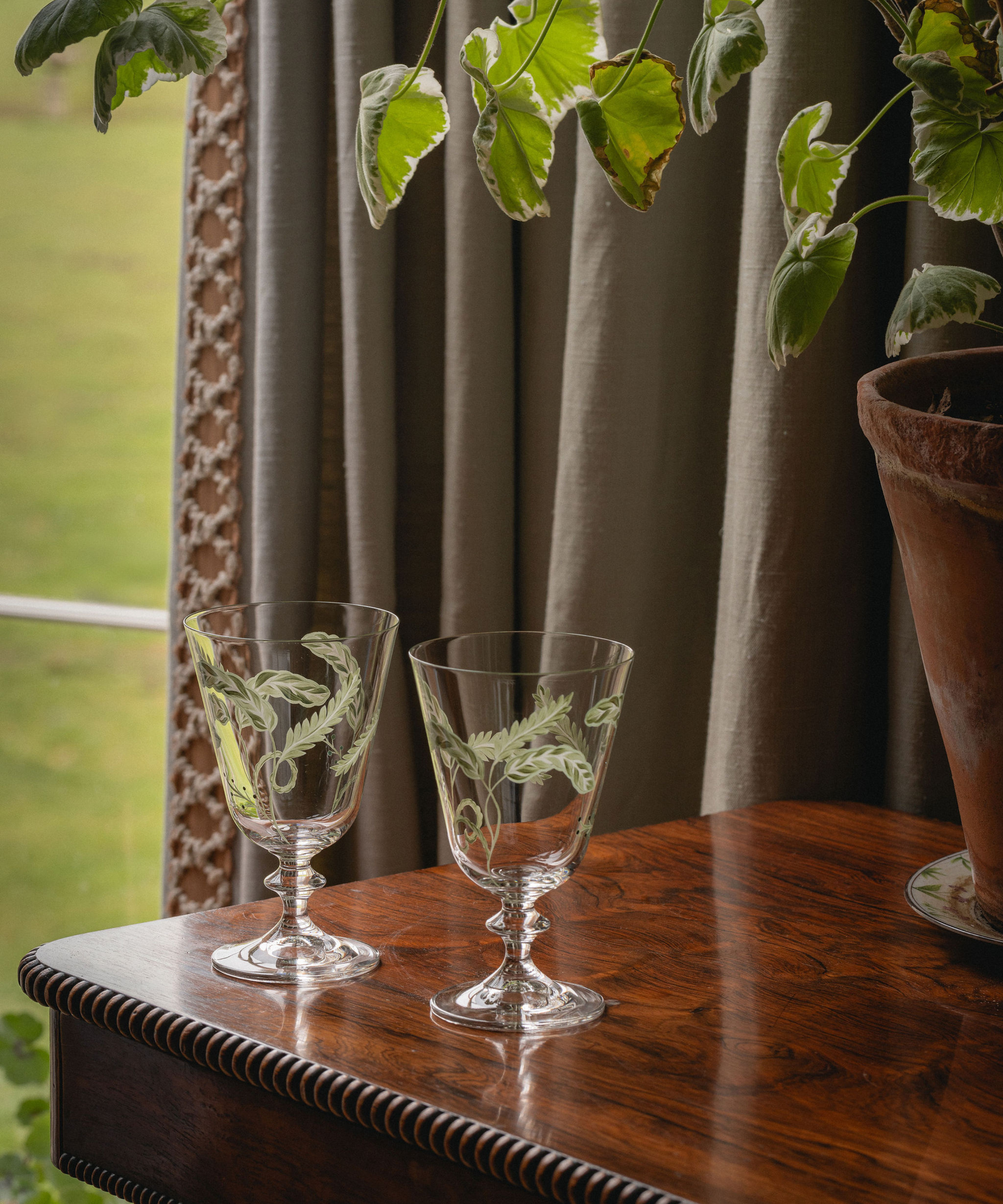 Prairie Handpainted Stemmed Glasses