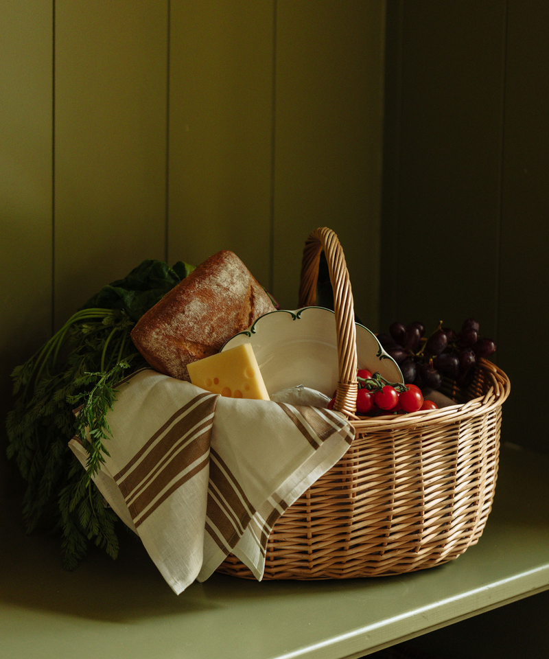 Colette Striped Linen Napkin, Nougat