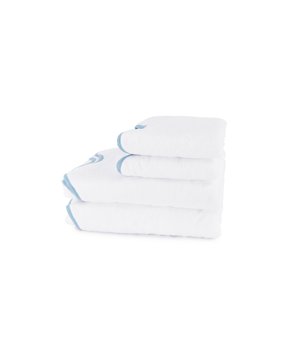 Classic Amelia Scalloped Bath Towel Bundle, Powder Blue - Bath Towel