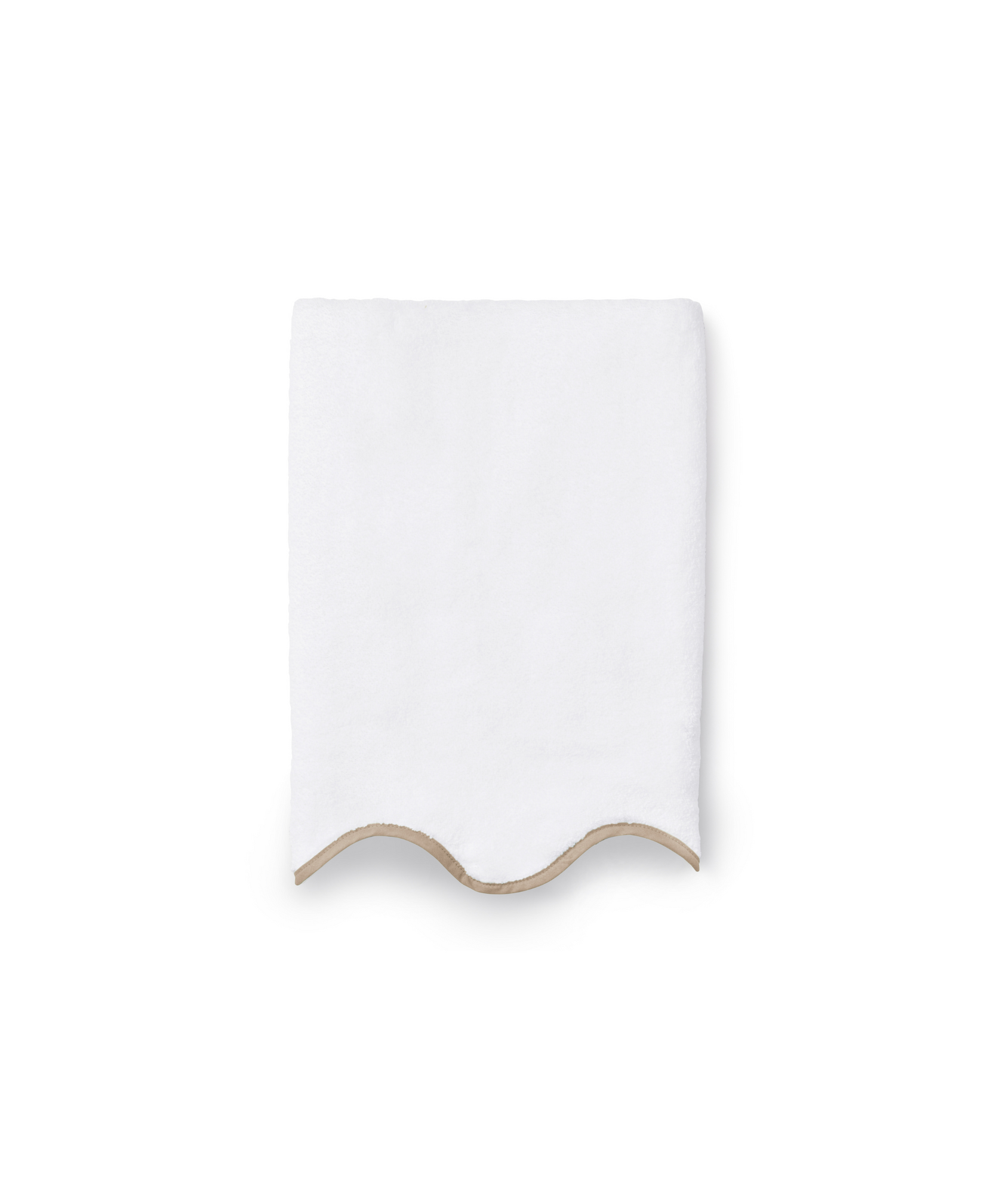Pair of Amelia Scalloped Hand Towels, Taupe