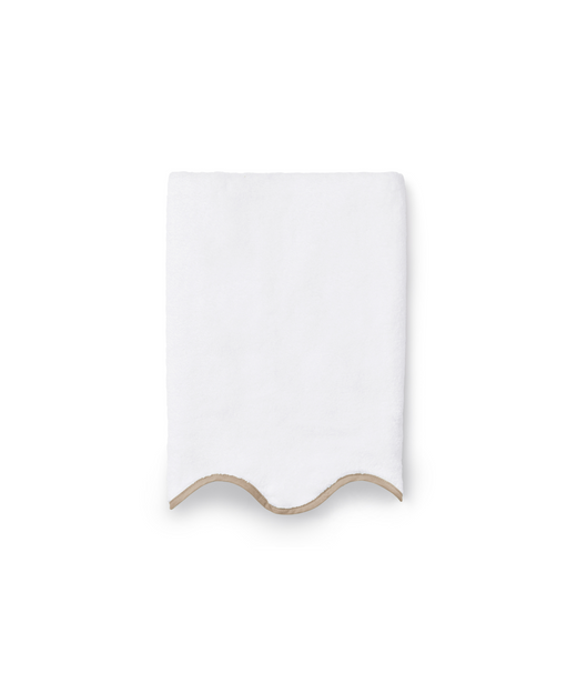 Pair of Amelia Scalloped Hand Towels, Taupe