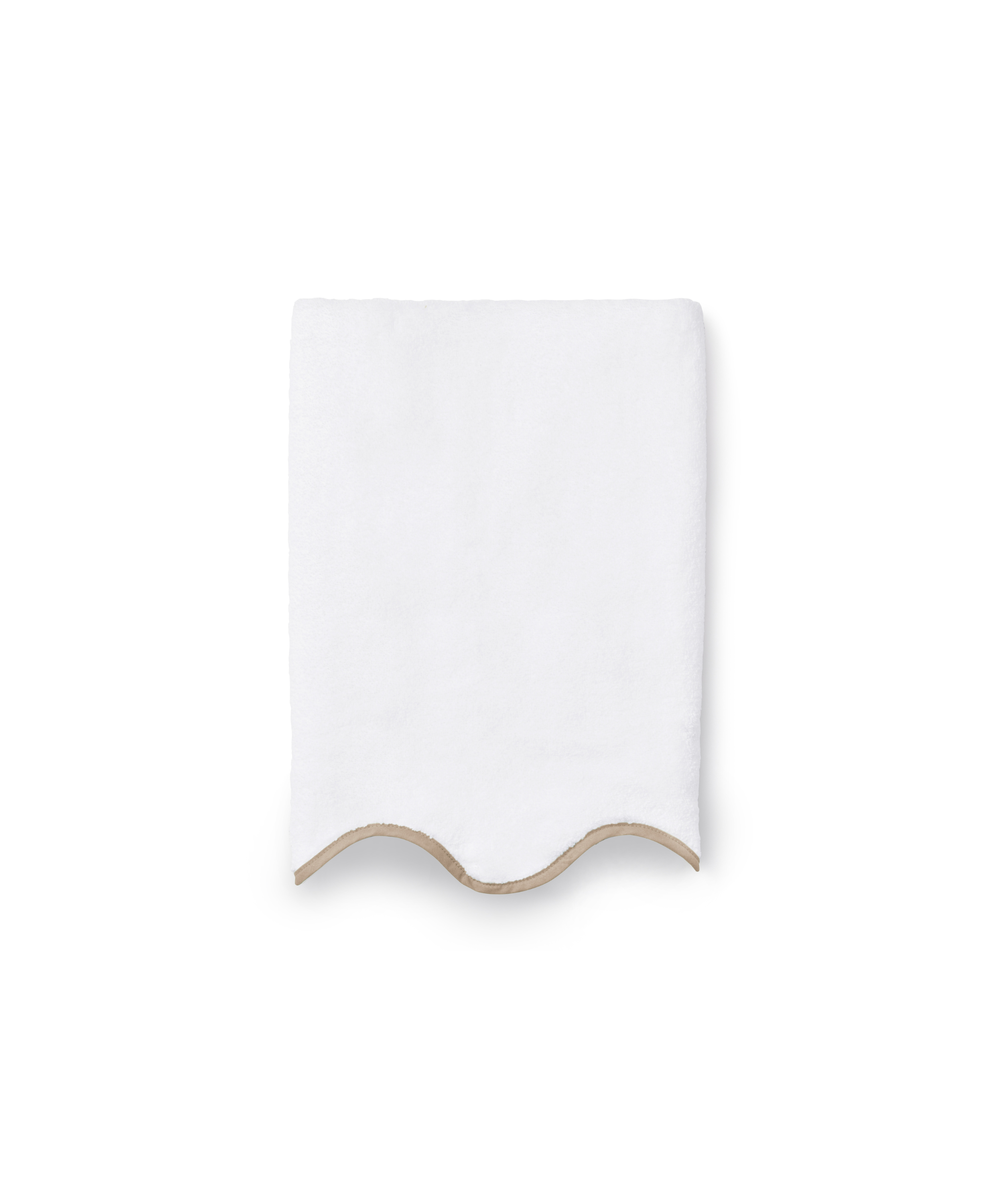 Pair of Amelia Scalloped Hand Towels, Taupe