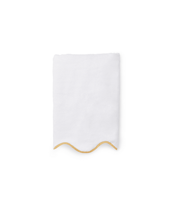 Pair of Amelia Scalloped Hand Towels, Mustard