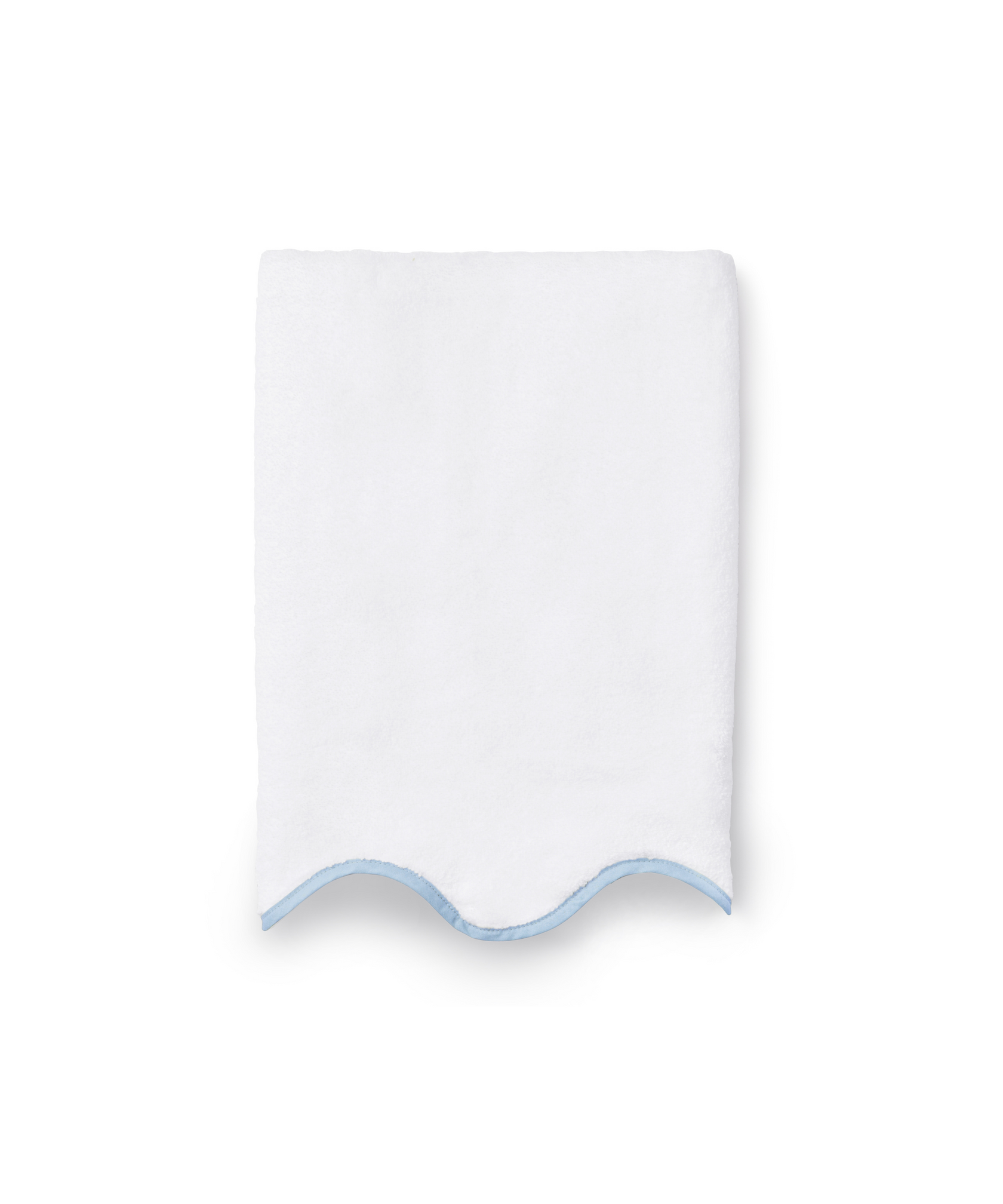Amelia Scalloped Bath Towel, Powder Blue