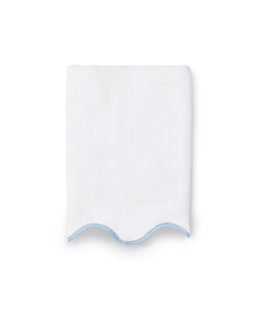 Amelia Scalloped Bath Towel, Powder Blue