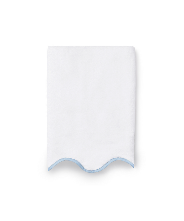 Amelia Scalloped Bath Towel, Powder Blue