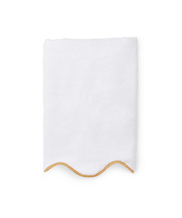 Amelia Scalloped Bath Sheet, Mustard