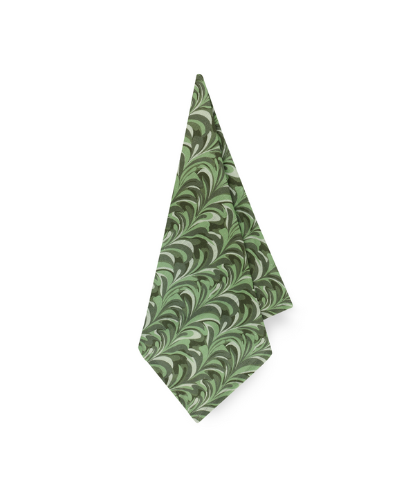 Rebecca Udall, Marble Pattern Design Linen Napkin, Green cut out 