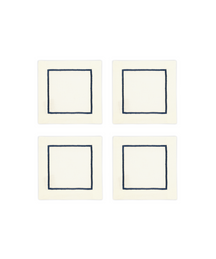 Rebecca Udall Set of 4 Sophie One Cord Linen Cocktail Napkins, Midnight Blue