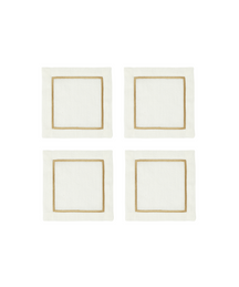 Rebecca Udall Set of 4 Sophie One Cord Cocktail Napkins, Antique Gold