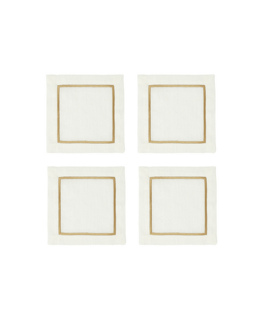 Rebecca Udall Set of 4 Sophie One Cord Cocktail Napkins, Antique Gold