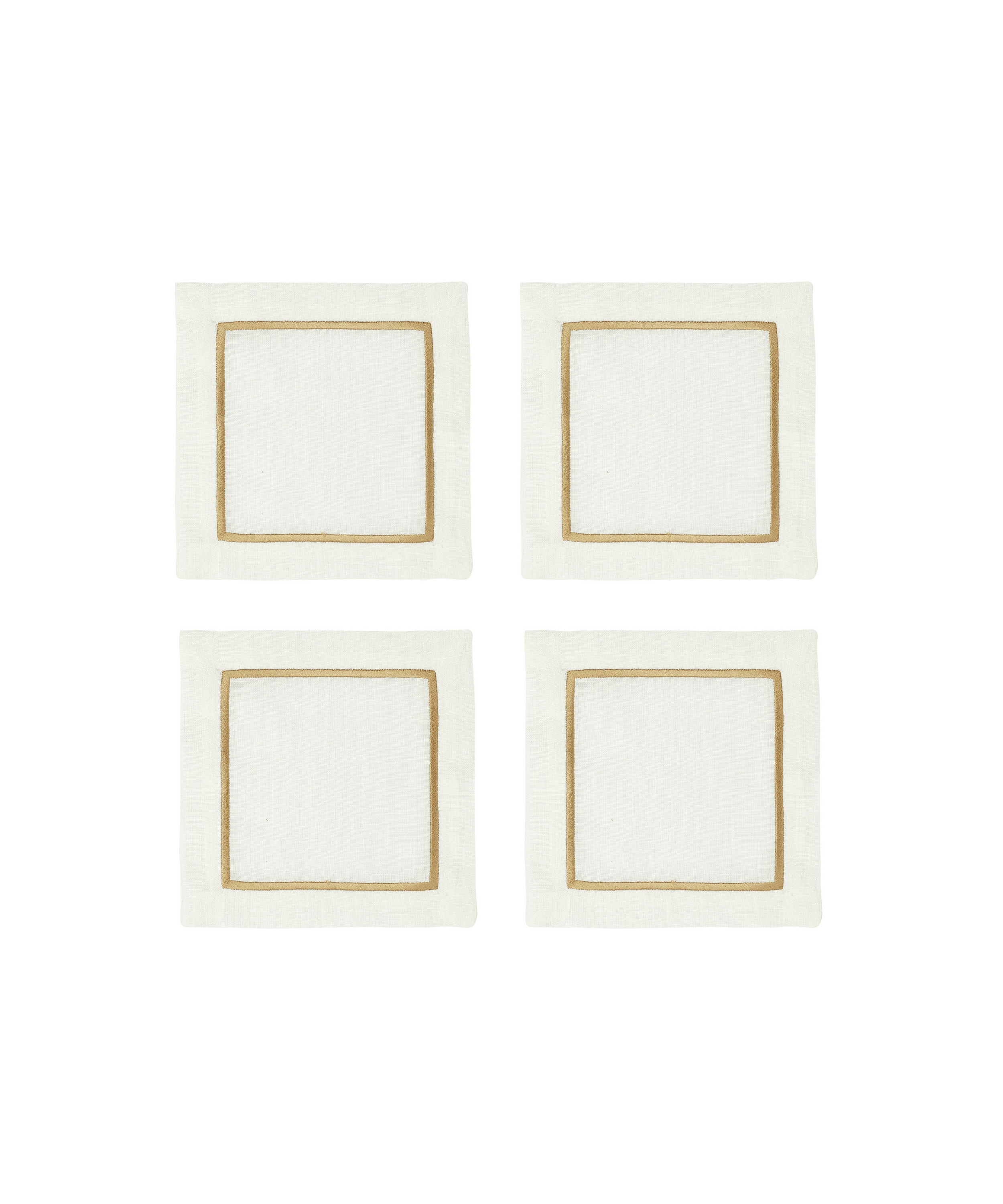 Rebecca Udall Set of 4 Sophie One Cord Cocktail Napkins, Antique Gold