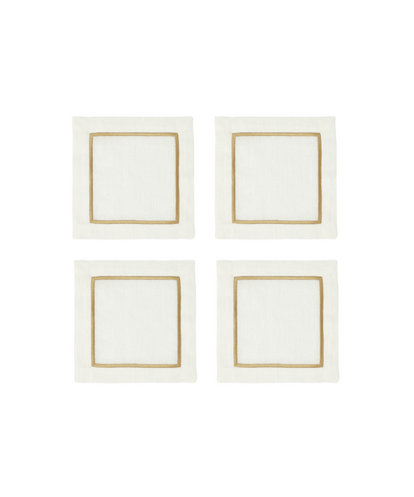 Rebecca Udall Set of 4 Sophie One Cord Cocktail Napkins, Antique Gold