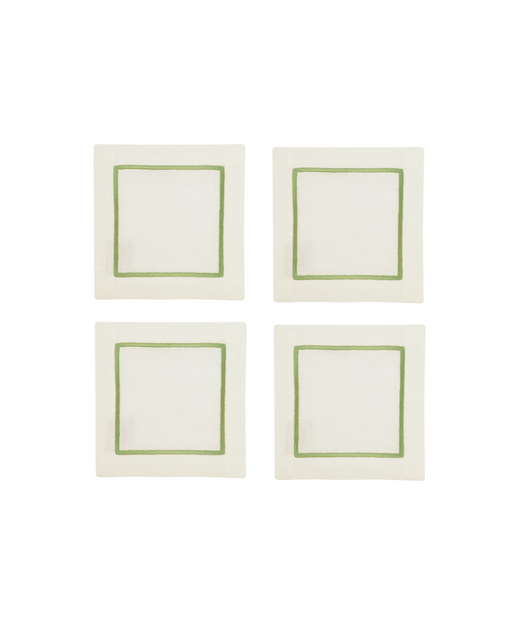Rebecca Udall Set of 4 Sophie One Cord Cocktail Napkins, Sage